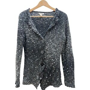 Vertigo‎ Paris Button Down Cardigan Womens M Knit Sweater Casual Lagenlook Chic